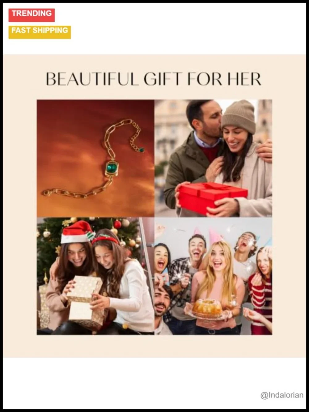 18K Gold Plated Paperclip Chain Bracelet Stainless Steel Statement Jewelry